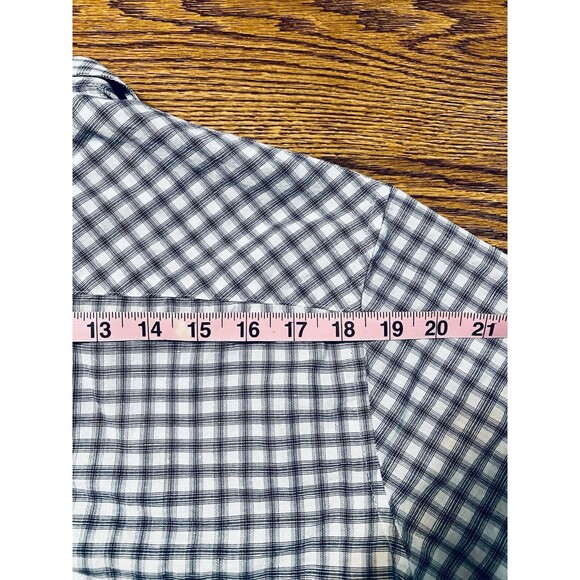 Travis Mathew Mens Size XL White Grey Black Plaid Button Down Short Sleeve Shirt - Picture 12 of 12
